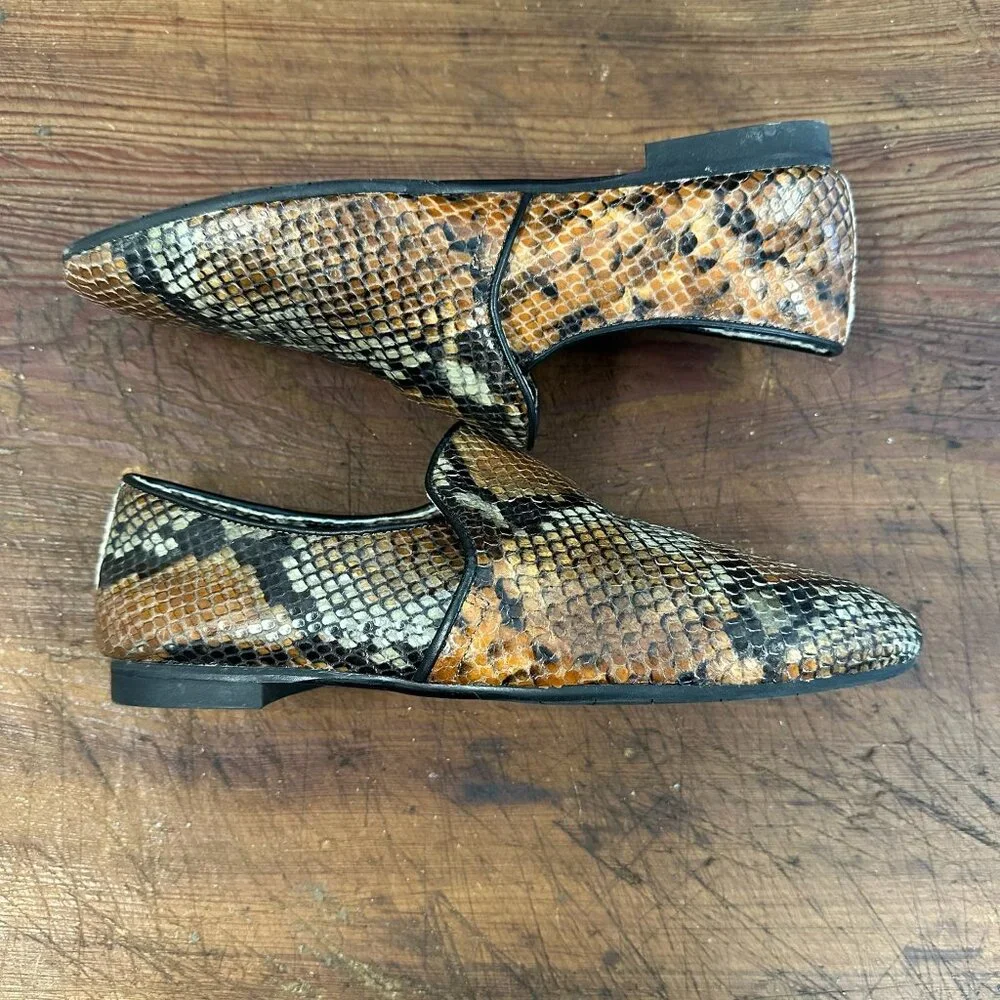 Aquatalia Revy Snake Embossed Weatherproof Loafer 7.5